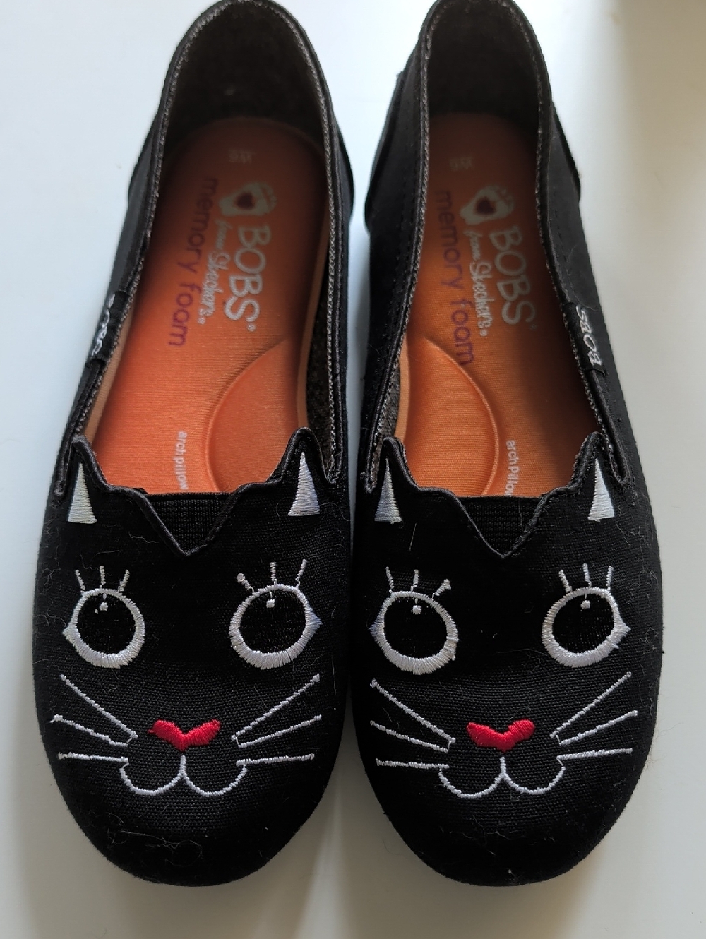 Skechers BOBS "Cattitude" Black Cat Slip-Ons with Memory Foam